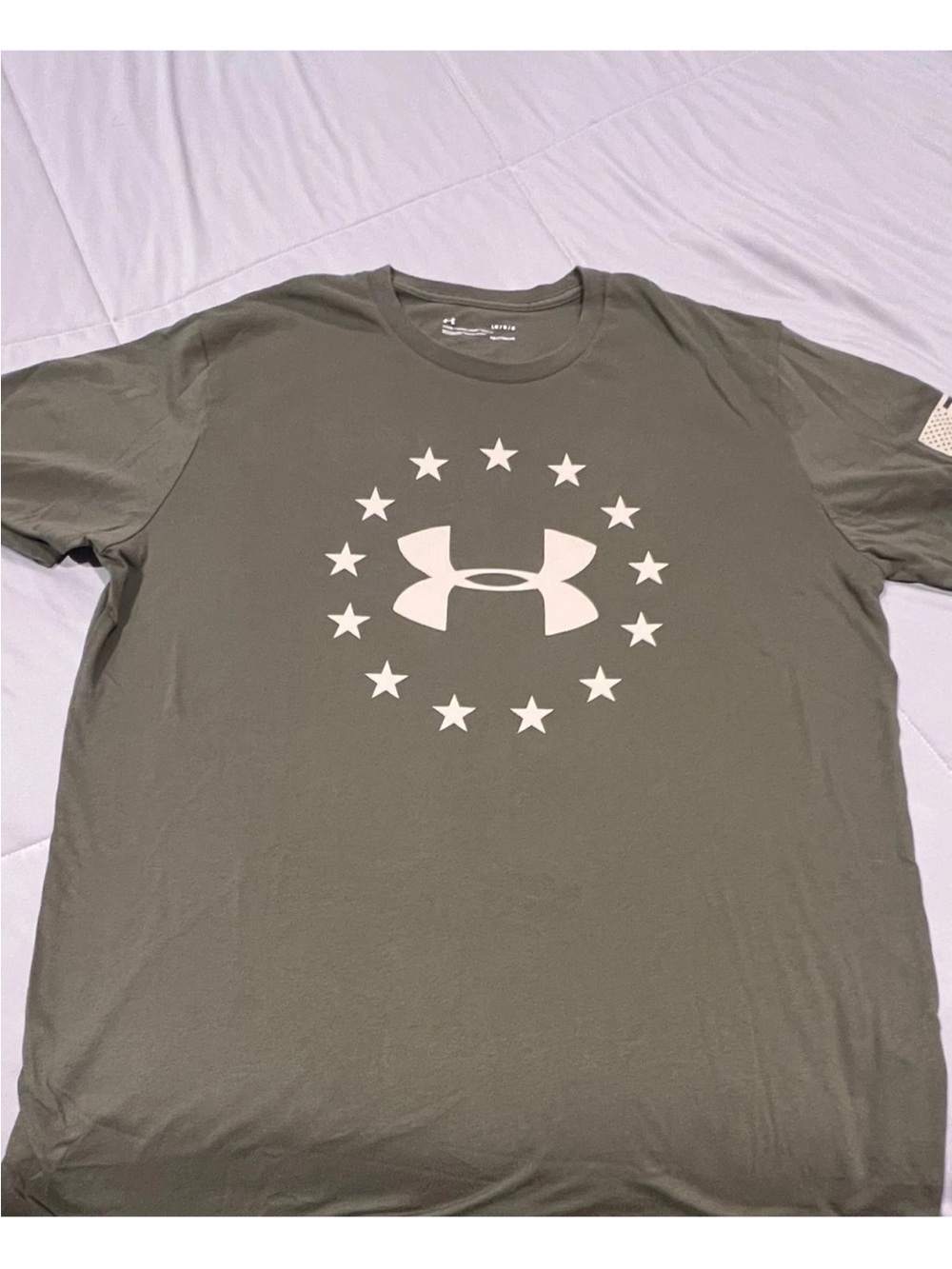 Under Armour Olive Green Short Sleeve Tee with White Star Logo